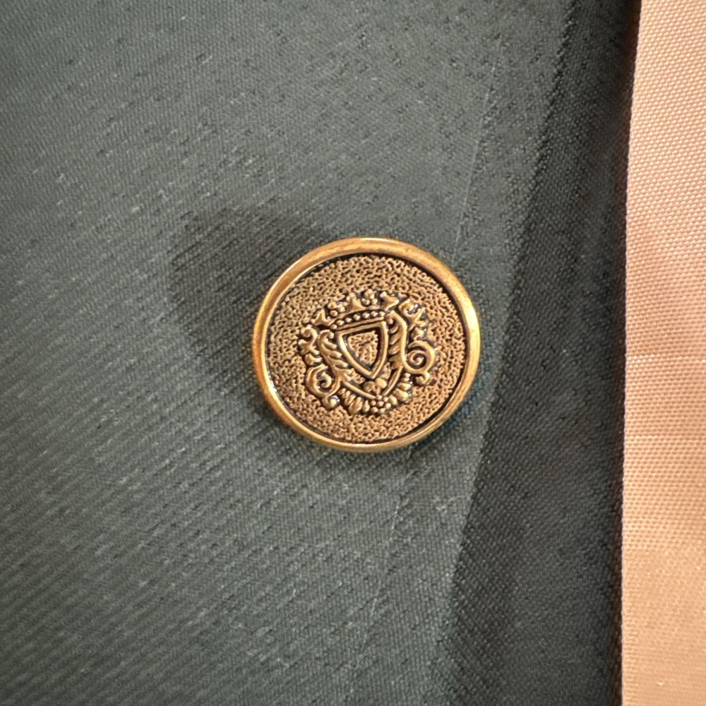 Custom Blazer Sz 38R Green Solid Masters Golf Patch Gold Buttons Sport Coat USA - Picture 3 of 10